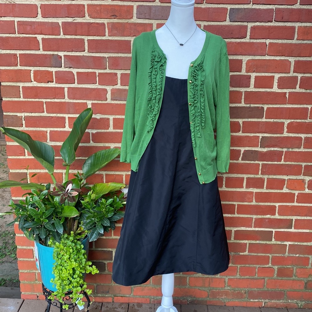 Talbots Green Ruffle Sweater - Picture 2 of 6